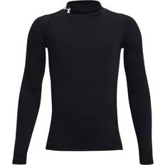 Under Armour Kid's HeatGear Mock Long Sleeve - Black/White