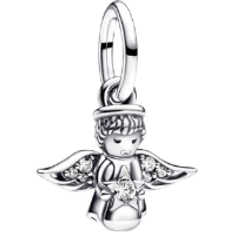 Gioielli Pandora Angel Dangle Charm - Silver/Transparent