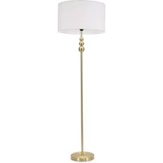 Lighting ValueLights Stacked Ball Single Stem Standing Gold/White Floor Lamp 145cm