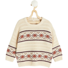 Knitted Sweaters Children's Clothing H&M Baby Jacquard Knit Jumper - Light Beige/Patterned (1196469001)