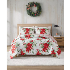 Polyester Bed Linen Design Lab Poinsettias Bedspread Red (228.6x228.6cm)