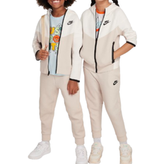 Girls Tracksuits Nike Little Kids Sportswear Tech Fleece Full Zip Hoodie Set - Light Orewood Brown (86L050-X27)