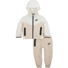 Beige Tracksuits NIKE Baby Sportswear Tech Fleece Full Zip Hoodie Set - Light Orewood Brown (66L050-X27)