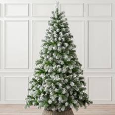 Christow Snow Flocked Indoor Xmas Artificial Green Christmas Tree 152.4cm