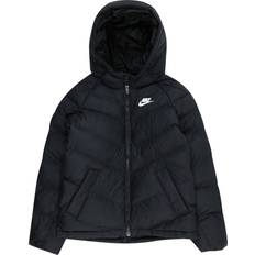 Fleecefutter Jacken Nike Older Kid's Sportswear Jacket with Hood - Black/White (FN7730-010)