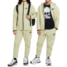 Vert Survêtements NIKE Little Kid's Sportswear Tech Fleece Full Zip Set Hoodie Set - Olive Aura (86L050-EBA)