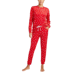 Target clothes Target Women's Minky Fleece Pullover Top and Joggers Pajama Set - Red/Trees