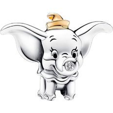 Pandora Oro Amuletos y Colgantes Pandora Charm Dumbo Aniversario de Disney Con Diamante Sintético 0.009 Ct Tw Ghi Si1 en Plata de Ley