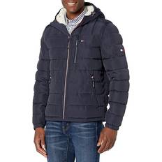 Tommy Hilfiger Men Jackets Tommy Hilfiger Men's Sherpa Lined Hooded Quilted Puffer Jacket - Midnight Tech