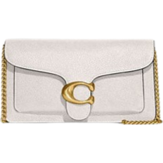 Tabby Chain Clutch - Polished Pebble Leather/Brass/Chalk
