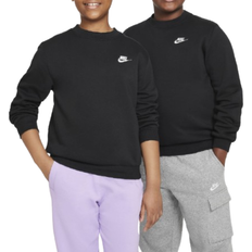 Black - Boys Sweatshirts Nike Big Kid's Sportswear Club Fleece Sweatshirt - Black/White (FD3007-010)