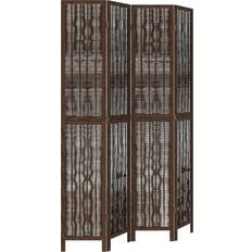 Marrón Biombos vidaXL 358660 Dark Brown Room Divider 145x220cm