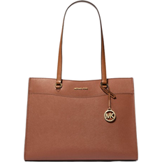 Michael Kors Femme Sacs de courses Michael Kors Jet Set Travel Large Saffiano Leather Pocket Tote Bag - Luggage