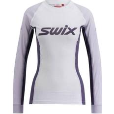 Polyester Undertrøyer Swix RaceX Classic Long Sleeve W - Bright White/ Dusty Purple