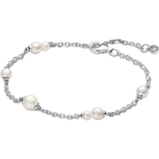 Pandora White Bracelets Pandora Treated Freshwater Cultured Station Chain Bracelet - Silver/Pearls/Transparent