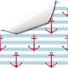 Red Self-adhesive Decorations Anchor stripes light blue red - self-adhesive foil Adhesive Film