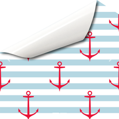 Blue Self-adhesive Decorations Anker Anchor stripes light blue red - self-adhesive foil Adhesive Film