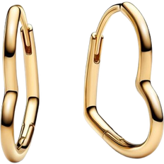 Korvakorut Pandora Asymmetrical Heart Hoop Earrings - Gold