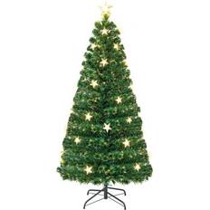 Costway 5ft Star LED Fibre Optic Artificial Green Christmas Tree 135cm