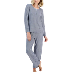 Recycled Fabric Sleepwear Charter Club Women's 2-pack Printed Long-Sleeve Packaged Pajamas Set - Gingham Check