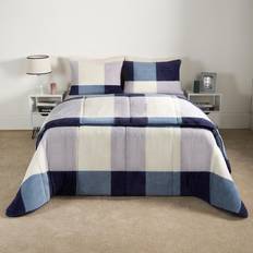 OHS Gingham Fleece Duvet Cover Blue (200x200cm)