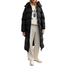 New Look Shower Resistant Hooded Longline Puffer Coat - Black