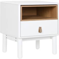 DM Mesitas de noche Home ESPRIT S3057002 White/Natural Bedside Table 48x40cm