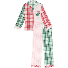 Cotton Pajamas Victoria's Secret Flannel Long Pyjama Set - Green Plaid