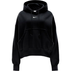 Polyester - Women Tops NIKE Sportswear Phoenix Fleece Women's Over Oversized Pullover Hoodie - Black/Sail