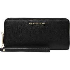 Jet Set Travel Large Pebbled Leather Wristlet - Black