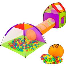 Plastic Play Tent tectake Large Play Tent with Tunnel + 200 Balls