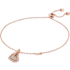 Michael Kors MK Bracciale forma di cuore in argento sterling con placcatura in metallo prezioso pavé Oro Rosa ONE
