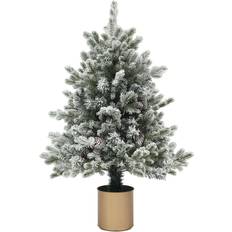 Vihreä Koristeet Northio Artificial Snow Flower Pots Flame Retardant Green/Gold Decoration 100cm