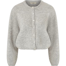 Grå - L Cardigans Gina Tricot Knitted Cardigan - Light Grey Melange