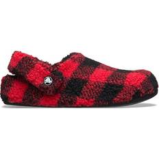 Textile - Women Outdoor Slippers Crocs Classic Buffalo Check Cozzzy Slipper - Varsity Red/Black