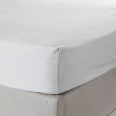 B&Q Plain King Fitted Bed Sheet White (200x152cm)