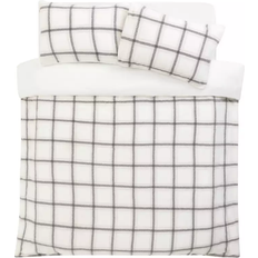 Checked Grid Fleece Bedding Set Double