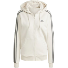 Adidas Women Sweaters Adidas Essentials 3-Stripes Full-Zip Fleece Hoodie - Alumina