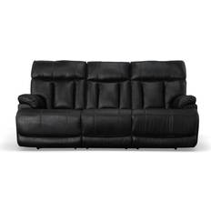Flexsteel Clive Power Reclining Headrests Black Sofa 88" 3 Seater