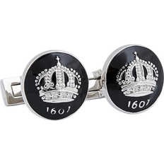 Skultuna Manschettknappar Skultuna Crown Cufflinks - Silver/Black