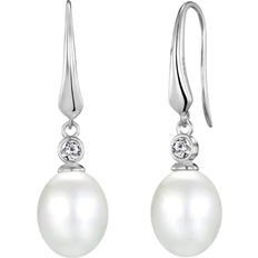 Drop Earrings - Silver/Pearls