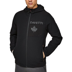 Elastane/Lycra/Spandex - Men Jumpers Zavetti Giotto Woven Full Zip Hoodie - Jet Black