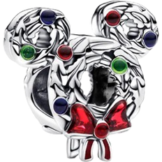 Disney pandora Pandora Disney Mickey Mouse Christmas Wreath Charm - Silver/Multicolour