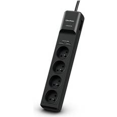 CyberPower Systems Tracer III P0420SUD0-FR limitador de tensión Negro 4 salidas AC 200 250 V 1,8 m