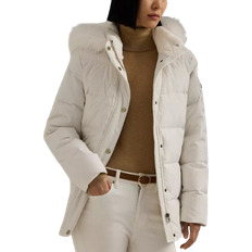 Faux Fur - Winter Jackets Lauren Ralph Lauren Women's Faux Fur Hooded Puffer Coat - Cream