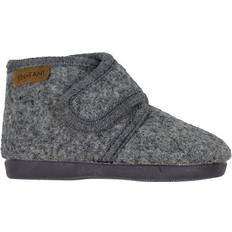 Gummi Tofflor Barnskor En Fant Inner Shoes Wool - Dark Grey Melange