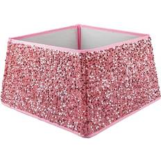 Pink Christmas Tree Skirts PMS Folding Sequin Xmas Decoration Rose Pink Christmas Tree Skirt