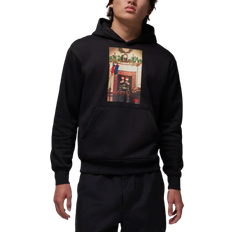 Klær NIKE Men's Jordan Jumpman Chimney Fleece Pullover Hoodie - Black/Gym Red