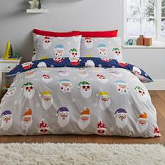 Catherine Lansfield Christmas Santa Spec-Tacular Duvet Cover Grey (230x220cm)