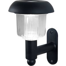 B&Q Solar Powered Non Adjustable Black Wall light